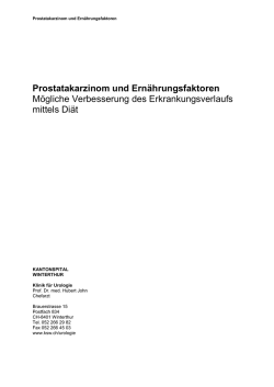 Prostatakarzinom und Ernährungsfaktoren Mögliche Verbesserung