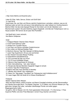GLYX-Letter 128: Mehr Energie - die Glyx-Di&auml;t