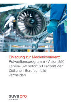 Einladung zur Medienkonferenz «Vision 250 Leben