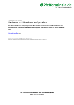 Handwerker und H&auml;uslebauer betr&uuml;gen Allianz
