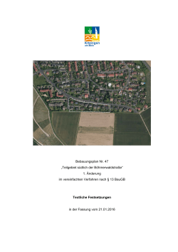 Bebauungsplan Nr. 47 „Teilgebiet südlich der Böhmerwaldstraße“ 1