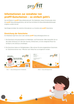 Informationen zur Annahme von proFIT - Pro-fit-statt