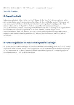 IT-Report Non-Profit IT-Fortbildungsbedarfe