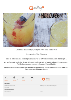 Cocktail mit Orange, Ginger Beer und Himbeere