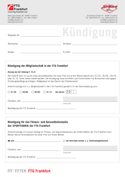 Kündigung - FTG Frankfurt