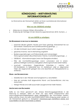 Informationsblatt K&uuml;ndigung
