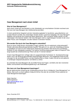 Case Management - Aargauische Gebäudeversicherung