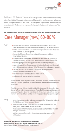 Case Manager (m/w) 60-80 - Netzwerk