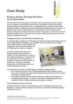 Case-Study: BA Strategie-Workshop