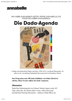 Die Dada-Agenda | annabelle.ch