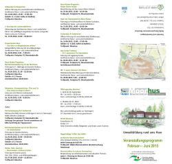 Veranstaltungsprogramm Februar— Juni 2015