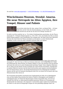 Winckelmann-Museum, Stendal: Amarna. Die neue Metropole