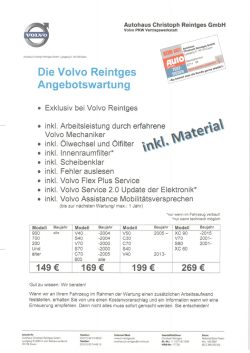 Die Volvo Reintges Angebotswartung