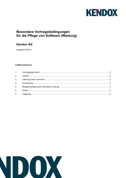 Besondere Vertragsbedingungen für die Pflege von