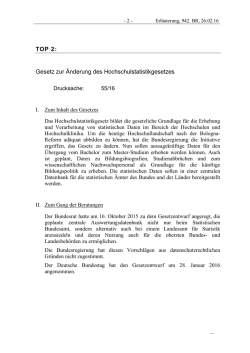 Erläuterung zum Tagesordnungspunkt 2