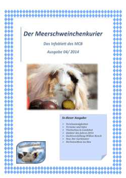 In dieser Ausgabe - Meerschweinchenclub
