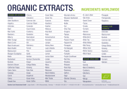organic extracts. ingredients worldwide