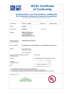 IECEx Certificate of Conformity