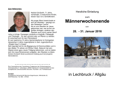 Männerwochenende - Evangelische Gemeinschaft München