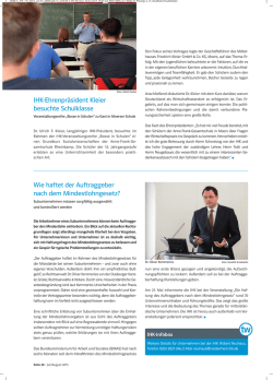 IHK-Ehrenpr&auml;sident Kleier besuchte Schulklasse