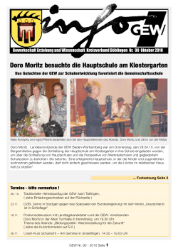 Doro Moritz besuchte die Hauptschule am Klostergarten