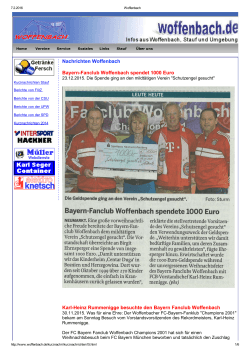 Bayern-Fanclub Woffenbach spendet 1000 Euro