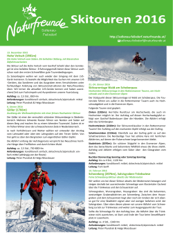 Skitourenprogramm 2016 - Naturfreunde Sollenau