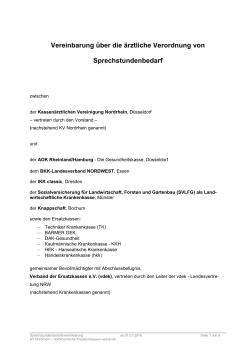Sprechstundenbedarfs-Vereinbarung der KV Nordrhein (gültig ab