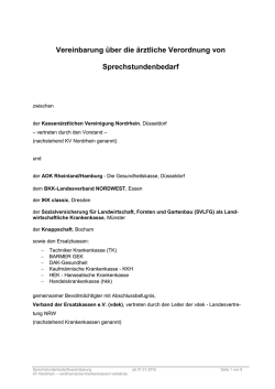 Sprechstundenbedarfs-Vereinbarung der KV Nordrhein (g&uuml;ltig ab