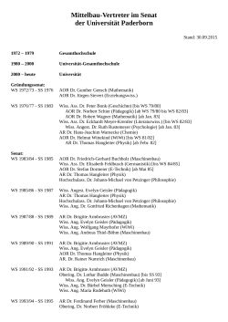 Historie: Mittelbauvertretung im Senat und den Senats