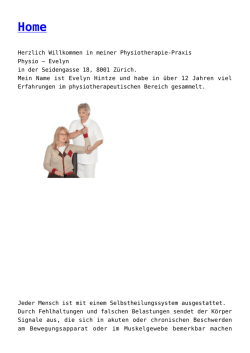 Herzlich Willkommen in meiner Physiotherapie