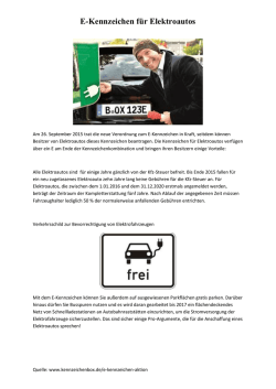 E-Kennzeichen f&uuml;r Elektroautos - Iten