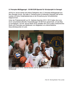 30 000 EUR-Spende für Schulprojekt im Senegal