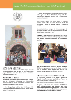 Infos - des Maria-Ward Gymnasiums G&uuml;nzburg