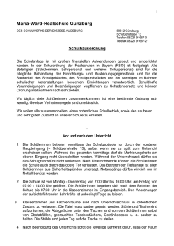 Hausordnung unserer Schule - Maria-Ward