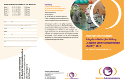 Integrierte Weiter-/Fortbildung &bdquo;Spezielle Schmerzphysiotherapie