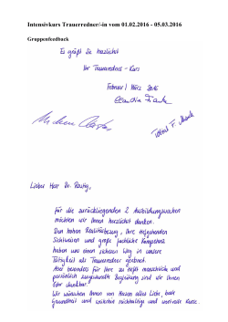 Intensivkurs Trauerredner/-in vom 01.02.2016