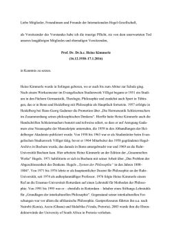 Ein Nachruf - Internationale Hegel