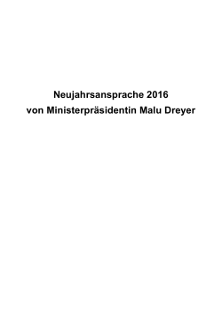 Neujahrsansprache 2016. - in Rheinland