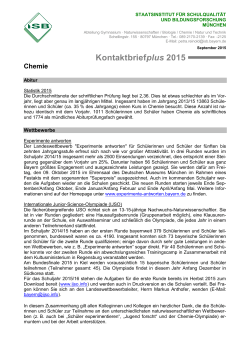 Kontaktbriefplus Chemie 2015 - ISB