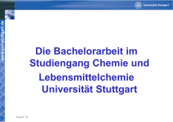 Die Bachelorarbeit im Studiengang Chemie und