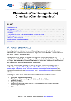 ChemikerIn (Chemie-IngenieurIn)