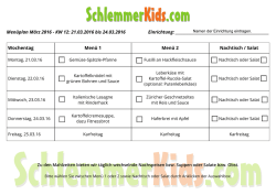Menüplan März 2016 - KW 12: 21.03.2016 bis 24.03.2016