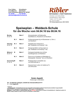 Speiseplan – Waldeck-Schule