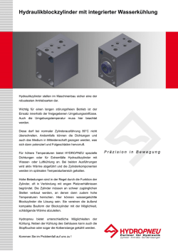 Hydraulikblockzylinder mit integrierter Wasserk&uuml;hlung