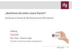Dipl.-Psych. Johannes Lange: &bdquo;Beeinflusst die Arbeit unsere Psyche