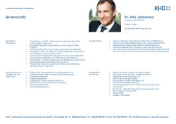 Beraterprofil Dr. Dirk Johannsen