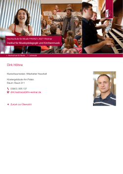 Dirk Höhne - Hochschule für Musik FRANZ LISZT Weimar