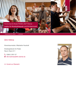 Dirk Höhne - Hochschule für Musik FRANZ LISZT Weimar