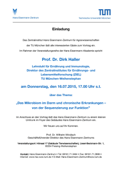 Vortrag der Hans Eisenmann-Akademie: Herr Prof. Dirk Haller